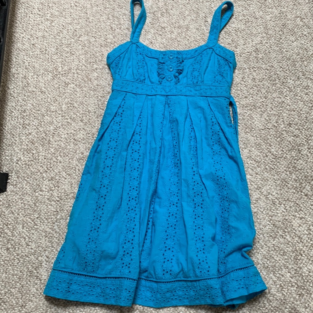 Jessica Simpson aqua eyelid dress